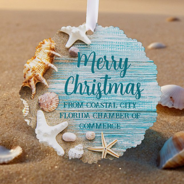 Carte Décorative Cute Beach Company Christmas Seashell Customized (Créateur téléchargé)