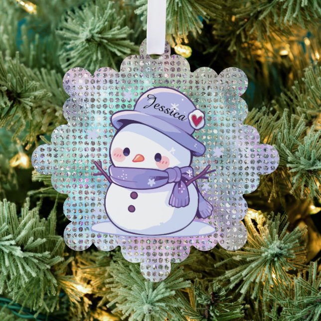 Carte Décorative Cute Heart Snow Man Pastel Nom du Motif (Insitu (Arbre))