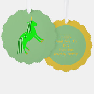 Carte Décorative Cute Irlandais Green et or Unicorn Custom