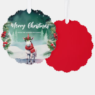 Carte Décorative Cute licorne Père Noël Xmas Fête Famille