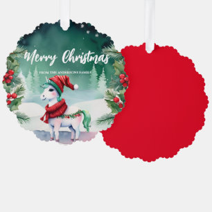 Carte Décorative Cute licorne Père Noël Xmas Fête Famille