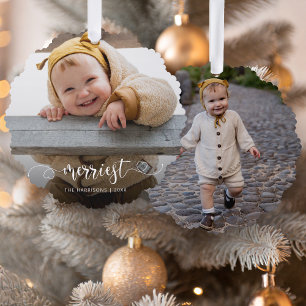 Carte Décorative Cute Merriest Moderne Calligraphie Photo