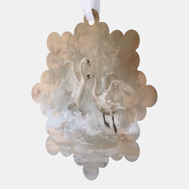 Carte Décorative Cygnes - Papier à lettres (Gauche)