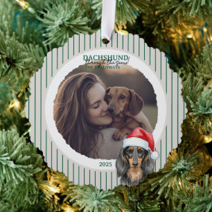 Carte Décorative Dachshund à travers les fêtes de Noël de neige