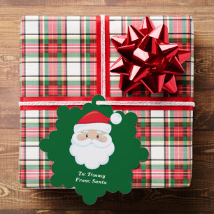 Carte Décorative De Santa Claus Cute Custom Green Cadeau de Noël
