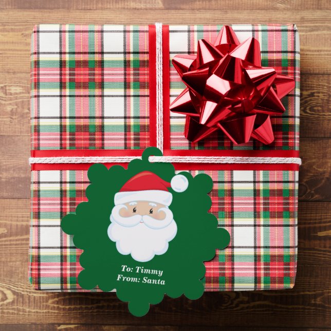 Carte Décorative De Santa Claus Cute Custom Green Cadeau de Noël (Insitu (Cadeau))