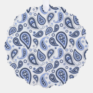 Carte Décorative Dessin imprimé paisley floral bleu complexe