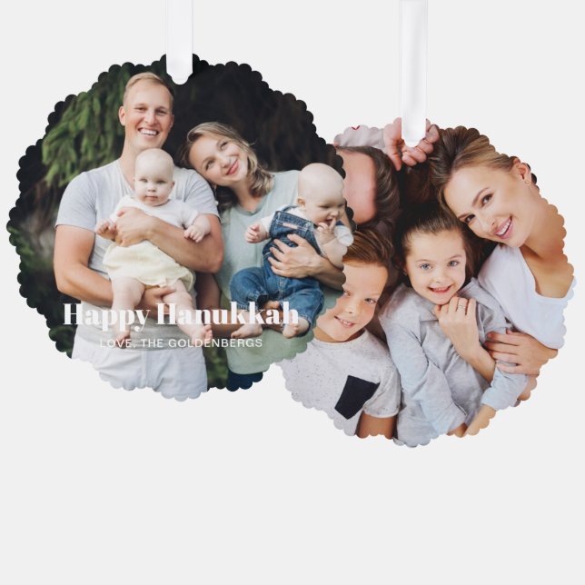 Carte Décorative Deux photo moderne photo double face texte personn (Recto/Verso)