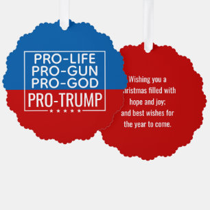 Carte Décorative Donald Trump Pro-Life Pro-Gun Pro-God
