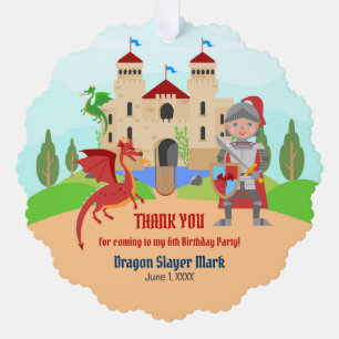 Carte Décorative Dragon Slayer Knight Boy fête d'anniversaire