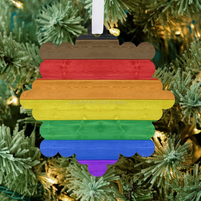 Carte Décorative Drapeau de fierté gay inclusif de SlipperyJoe text (Insitu (Arbre))