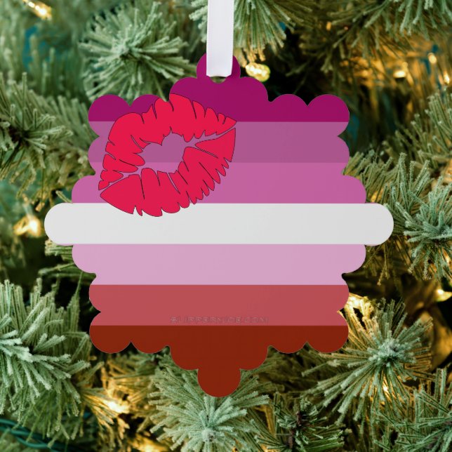 Carte Décorative Drapeau de fierté lesbienne au rouge à lèvres Slip (Insitu (Arbre))