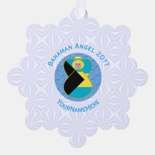 Carte Décorative Drapeau des Bahamas Blonde Ange Texte Personnalisé