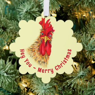Carte Décorative Drôle Noël Ornament Card Sursurprise Rooster