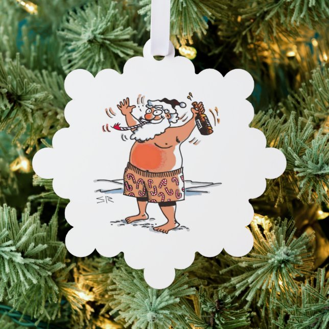 Carte Décorative Drunk Santa snowflake paper ornament (Insitu (Arbre))