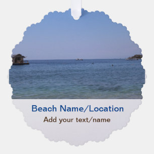Carte Décorative eau océan plage photo ajouter nom texte place été