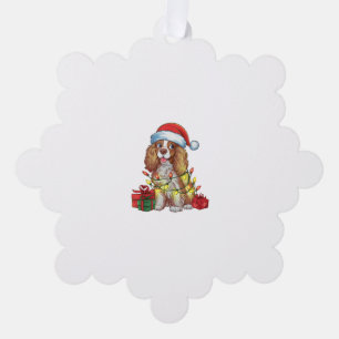 Carte Décorative Éclairage de Noël chapeau anglais Chien de Coonhou