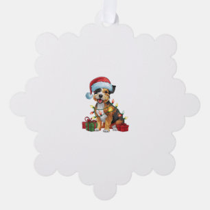 Carte Décorative Éclairage de Noël Chapeau frontière Terrier Chien