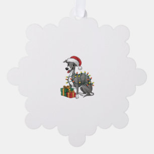 Carte Décorative Éclairage de Noël Chapeau italien Greyhound Chien