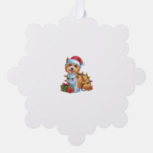Carte Décorative Éclairage de Noël Chapeau Tibétain Terrier Chien C