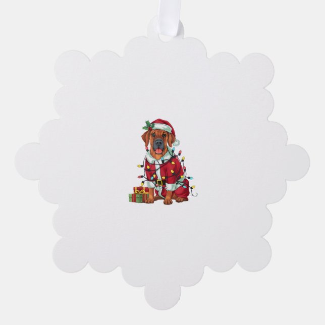 Carte Décorative Éclairage de Noël Père Noël Rhodesian Ridgeback Ch (Recto)