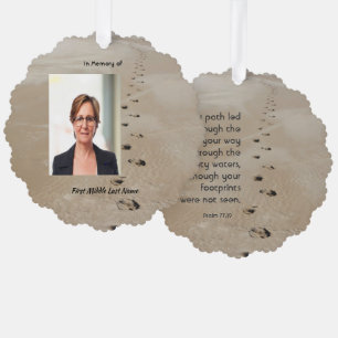 Carte Décorative Écriture chrétienne souvenir Empreintes dans le sa