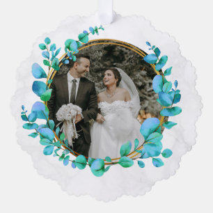 Carte Décorative Élégant Botanique Aquarelle Pour Photo De Mariage