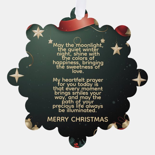 Carte Décorative Elegant Christmas Frame Background with Gold Stars (Recto)