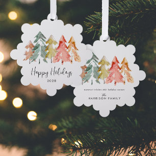 Carte Décorative Elégant Pine Trees Aquarelle Noël
