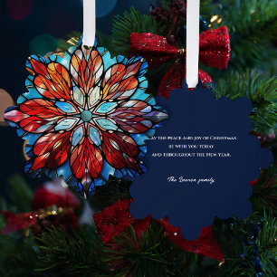 Carte Décorative Élégante Abstraite Vitrail Fleur de Noël