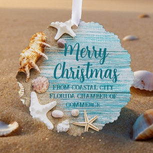 Carte Décorative Entreprise de plage mignonne Noël Coquillage Perso