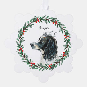 Carte Décorative Espagnol Springer anglais Nom personnalisé Noël
