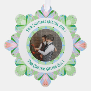 Carte Décorative Étoile de Noël personnalisée Hiver Green Photo Gre