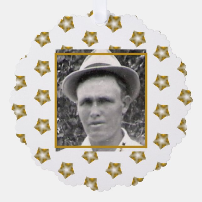 Carte Décorative Etoiles fractales dorées sur blanc | Photo d'ancêt (Recto)