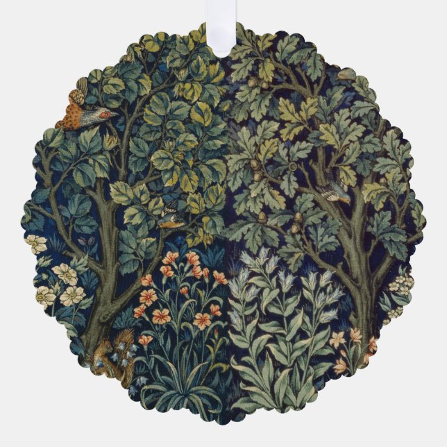 Carte Décorative Faisan d'arbre boisé William Morris (Recto)