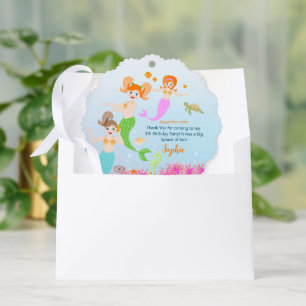 Carte Décorative Fête d'anniversaire de la Sirène et de ses amis
