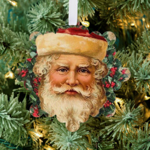 Carte Décorative fête vintage Noël ajouter texte Père Noël