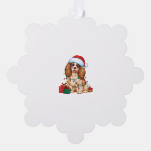 Carte Décorative Feu de Noël Chapeau de Noël Chien Tibétain Espagno