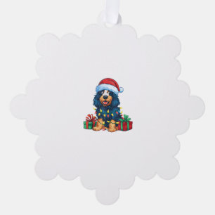 Carte Décorative Feu de Noël Feu de Noël Chien d'eau espagnol Fête