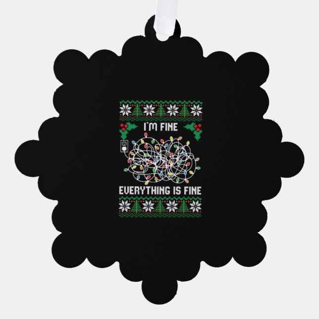 Carte Décorative Feux de Noël Je vais bien Tout va bien (Recto)