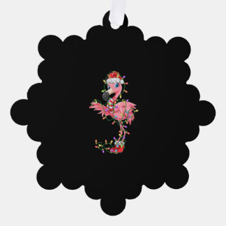 Carte Décorative Flamant rose Noël Cadeau Noël Lumières Père Noël C