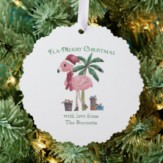 Carte Décorative Flamingo Noël Tropical