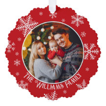 Flammes de neige de Noël Photo rouge