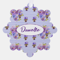 Fleur de Pensée Violette Fleurs de Style Shabby Aq