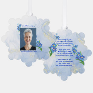Carte Décorative Fleurs "Christian Memorial Keepsake Forget me Not"