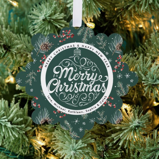 Carte Décorative Fleurs de Noël | Botanique rouge et vert (Insitu (Arbre))