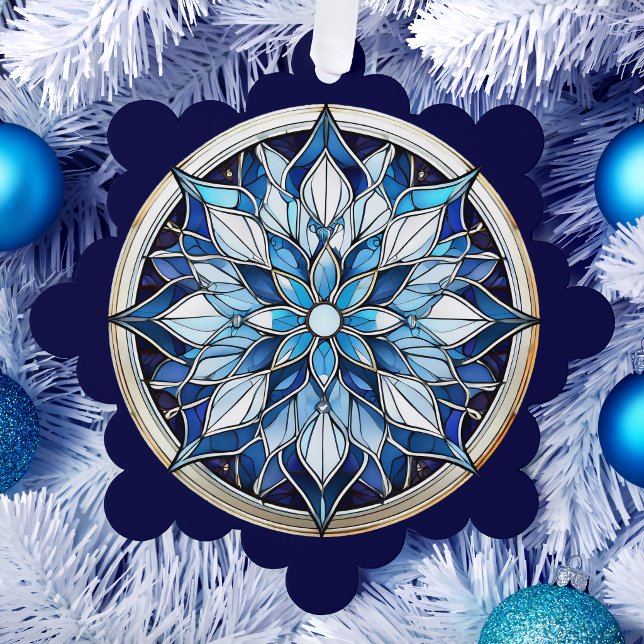 Carte Décorative Flocon de Neige Abstrait de Style Vitrail (Créateur téléchargé)