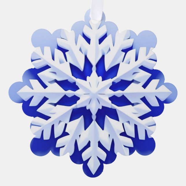 Carte Décorative Flocon de Neige Bleu Détaille (Recto)
