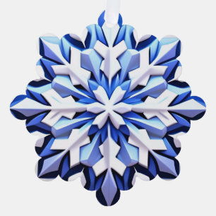 Carte Décorative Flocon de Neige Bleu Détaille