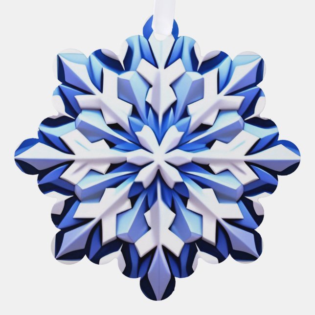 Carte Décorative Flocon de Neige Bleu Détaille (Recto)